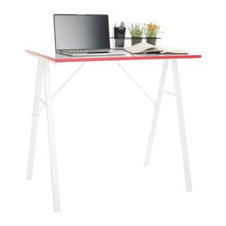 Kondela KONDELA Počítačový stôl, biela/červená, RALDO