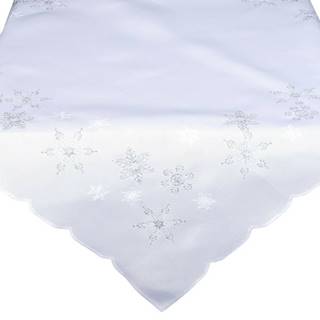 Forbyt Vianočný obrus Hviezdičky biela, 40 x 140 cm