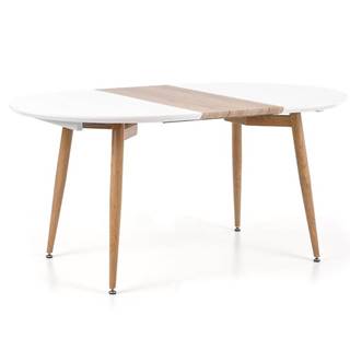 Stôl Edward 120/200 Mdf/Oceľ – Biely/Dub San Remo