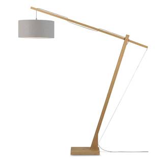 Good&Mojo Stojacia lampa so svetlosivým tienidlom a konštrukciou z bambusu Good&Mojo Montblanc