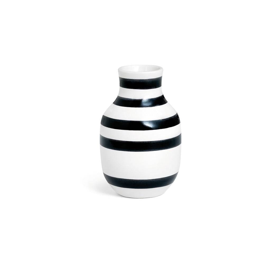 Kähler Design Čierno-biela kameninová váza Kähler Design Omaggio, výška 12,5 cm